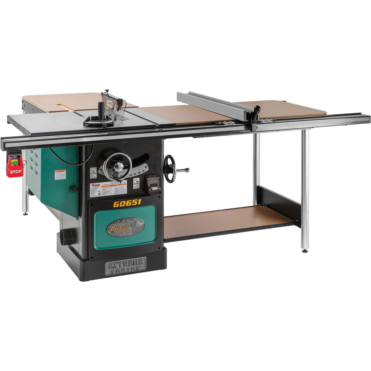 Grizzly G0651 220V 10 Inch 3 HP 220V Heavy Duty Cabinet Table Saw