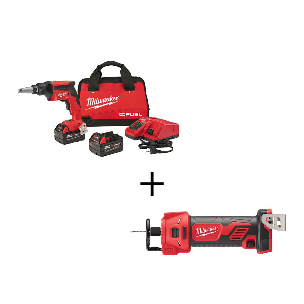 Milwaukee 286622 M18 FUEL 18V Drywall Scew Gun Kit w/ Drywall Cut Out