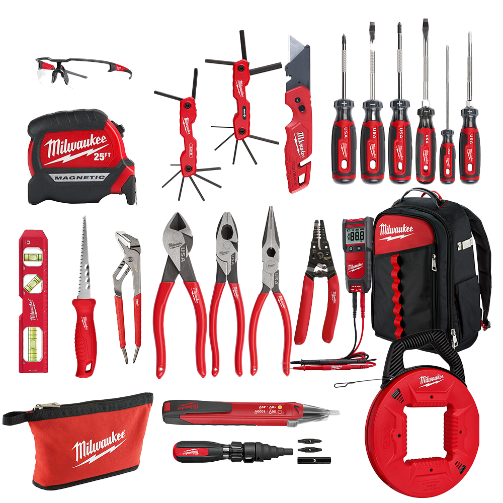 Milwaukee Electricians Journeyman Hand Tool Kit 25 PC MaxTool