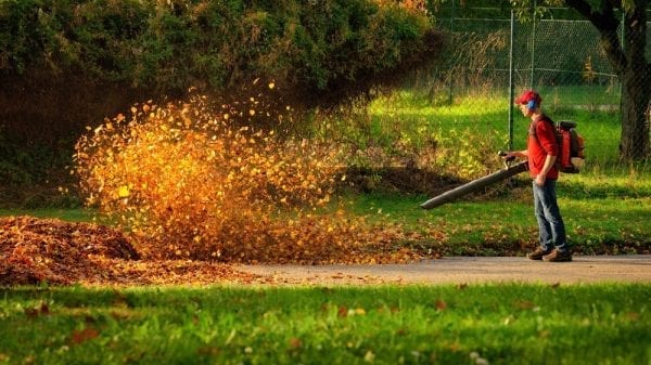 Ditch the rake for a leaf blower!
