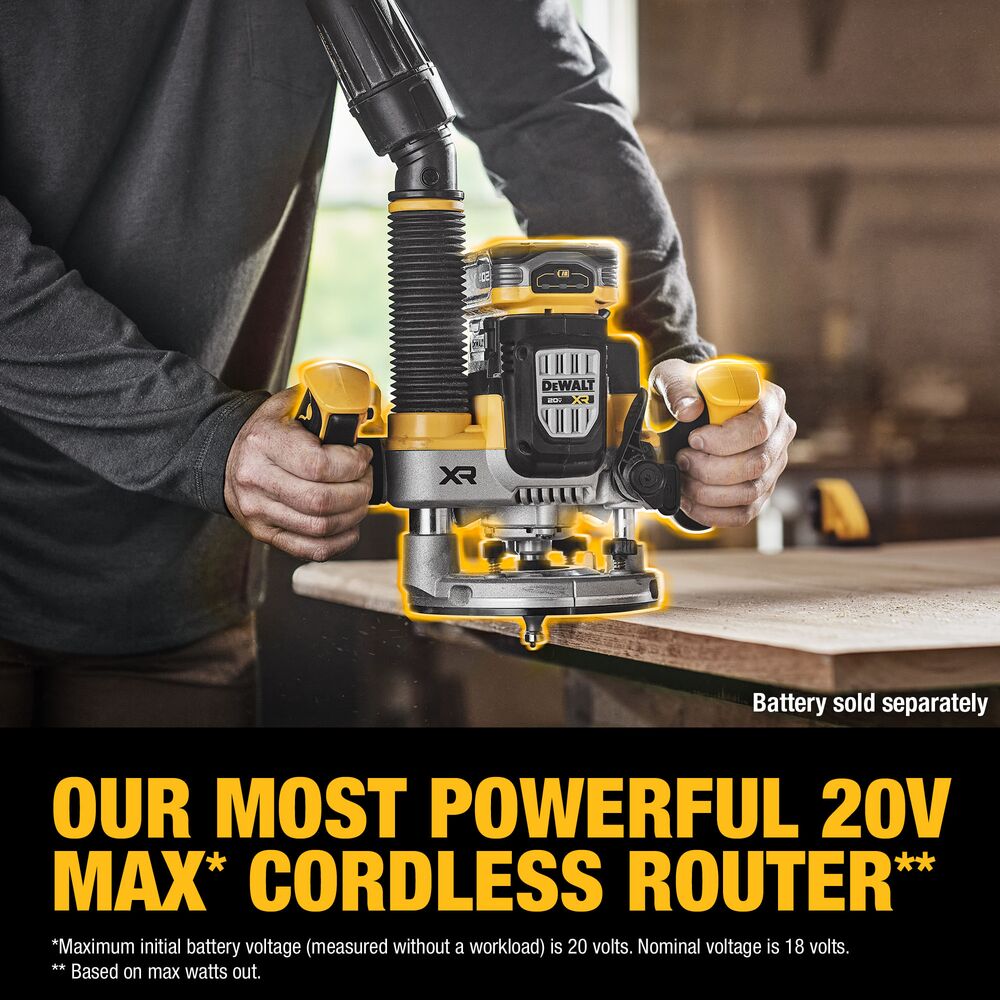 DeWalt DCW620B 20V MAX XR 2-1/4 HP Brushless Cordless Plunge Router ...