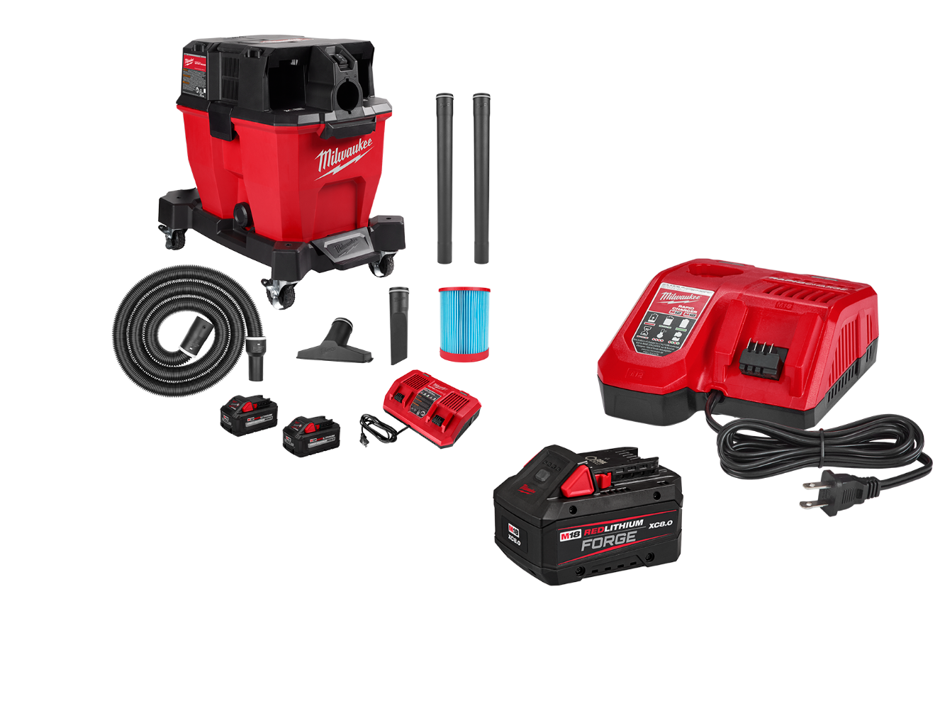 Milwaukee 0920-22HD M18 FUEL 9 Gallon Dual-Battery Wet/Dry Vacuum