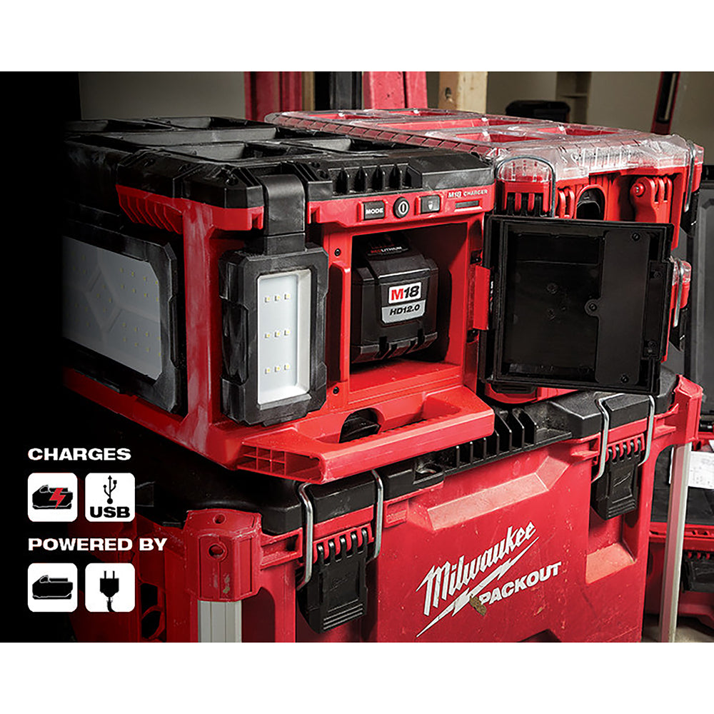 Milwaukee 2357-20TO M18 18V PACKOUT Light/Charger w/ M18 Top Off