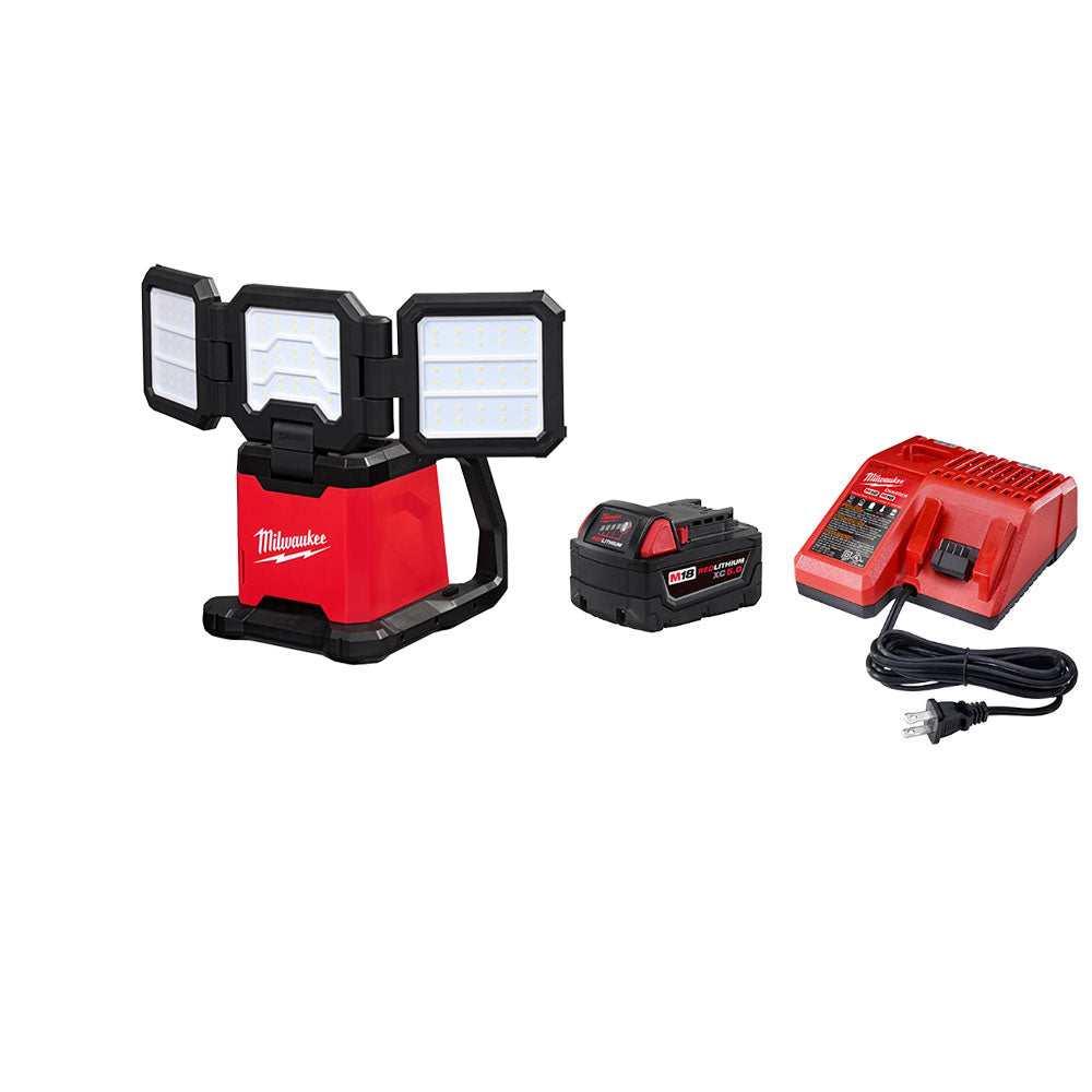 m18 flashlight milwaukee 18-Volt Lithium-Ion Cordless 4500 Lumens ROVER Dual Power Triple-Panel Flood w/ (1) 5Ah Battery & Charger Lululemon + Curved Crossbody it provides bright satiné Model:CU301HGK
