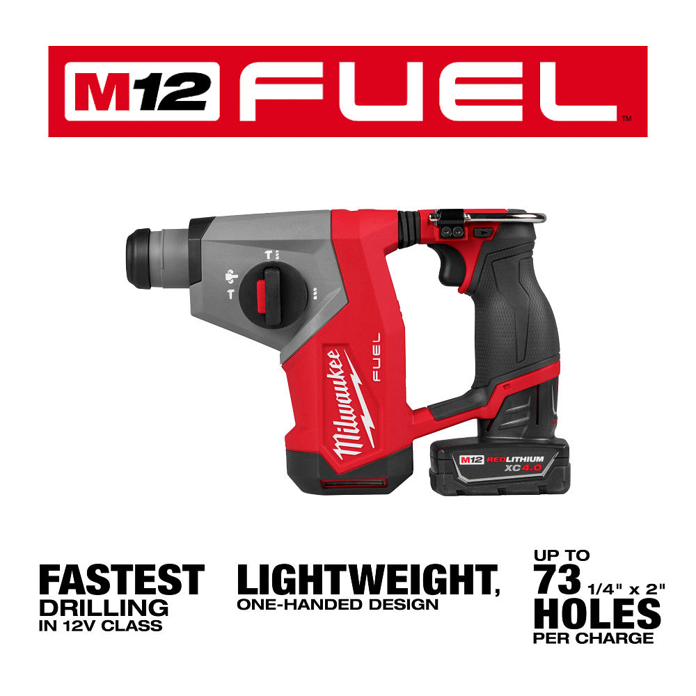 Milwaukee 2508-21XC M12 FUEL 12V 5/8&quot; SDS Plus Rotary Hammer Kit 