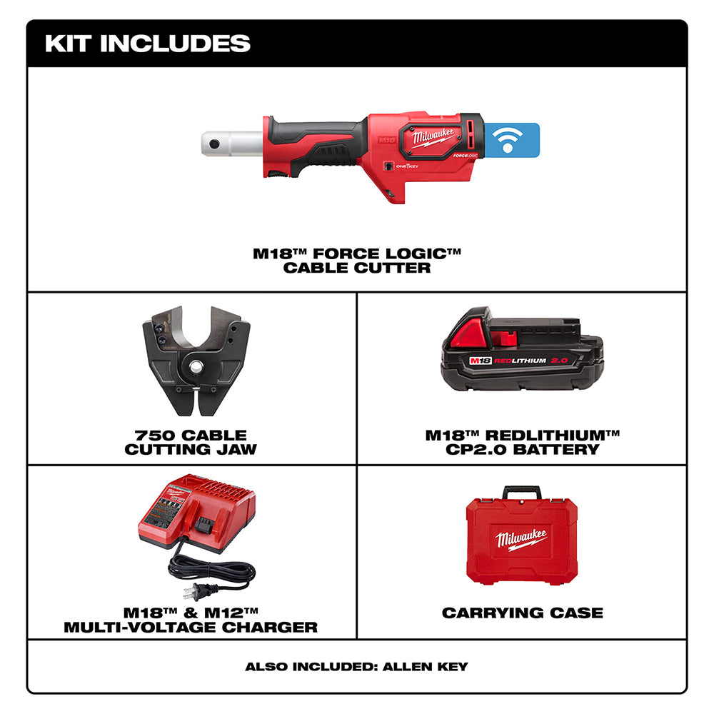 Milwaukee 2672-81 M18 18V Force Logic Cordless Cable Cutter Kit