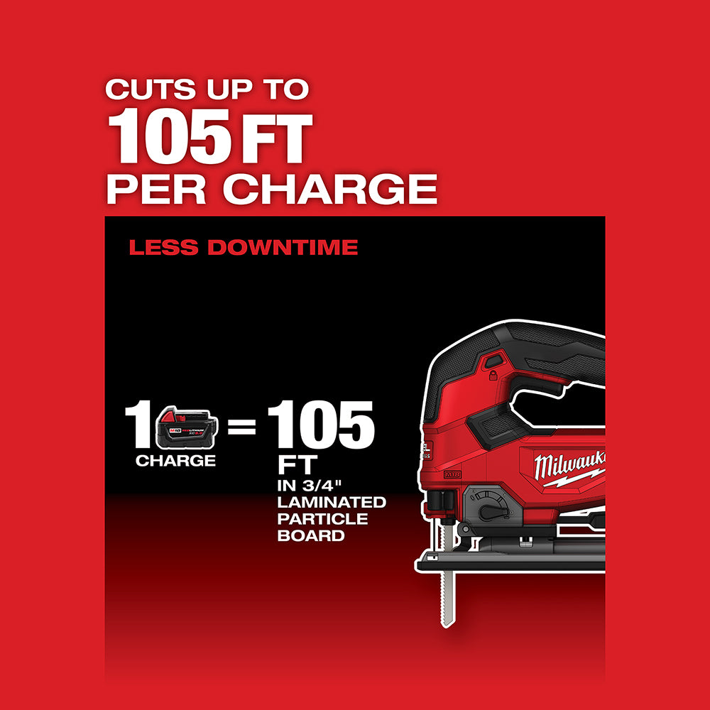 Milwaukee M18 D Handle Jig Saw w/ REDLITHIUM HIGH OUTPUT XC6.0