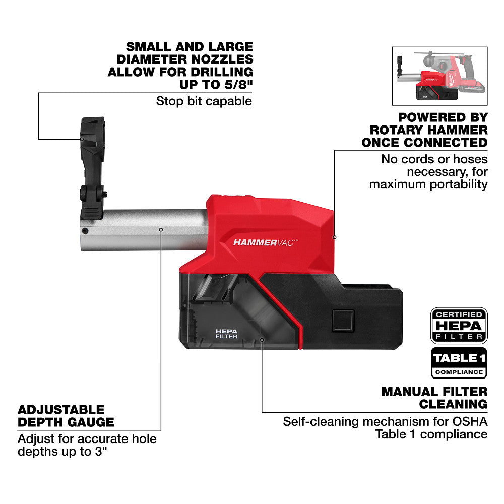 2908 Milwaukee 2908-DE M18 FUEL 18V HAMMERVAC 5/8