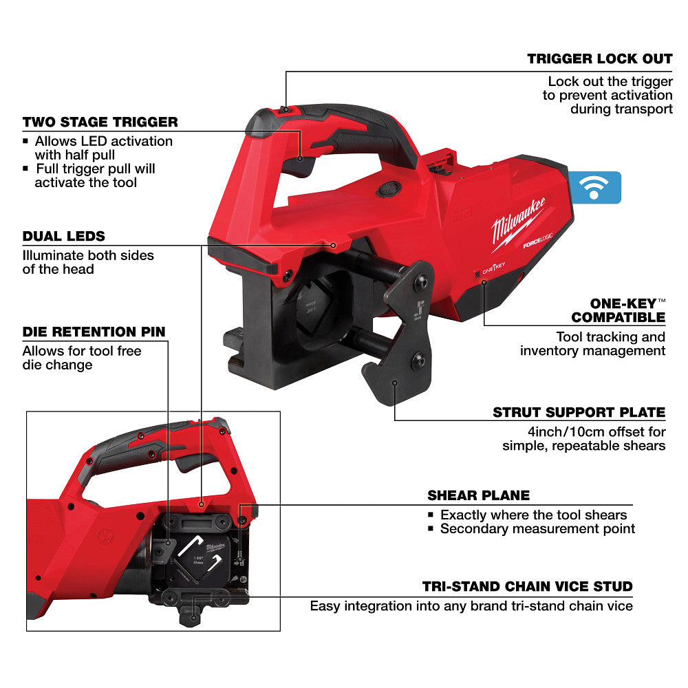 Milwaukee 2933-20 M18 18V FORCE LOGIC Single Channel Strut Shear
