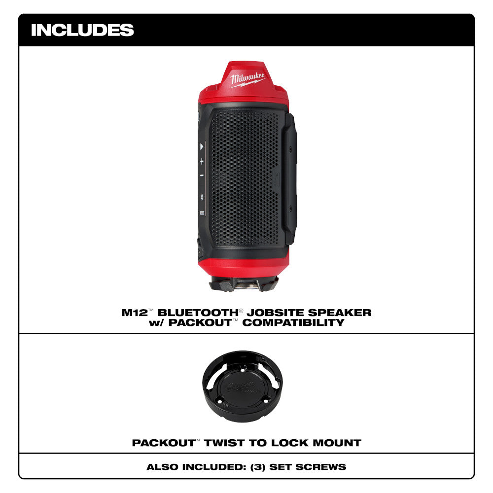 Milwaukee M12 SPEJSG2-0 Enceinte de chantier Bluetooth M12 PACKOUT Milwaukee M12 SPEJSG2-0 Enceinte de chantier Bluetooth M12 PACKOUT