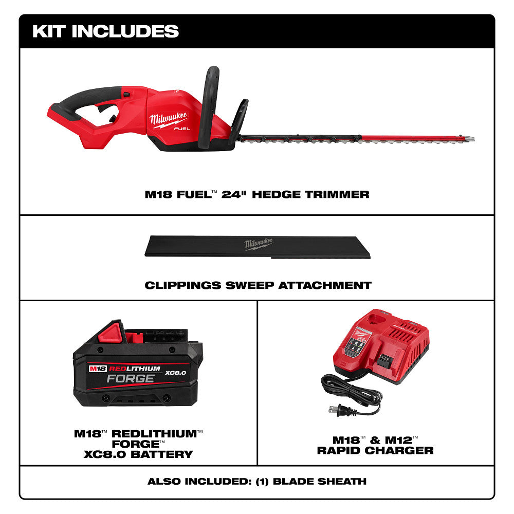 Milwaukee M18 Fuel 24 In 18 Volt Lithium Ion Cordless Brushless Hedge Trimmer W 16 In Chainsaw Combo W 8 0ah Battery Charger Milwaukee M18 Fuel 24 In 18 Volt Lithium Ion Cordless Brushless Hedge Trimmer W 16 In Chainsaw Combo W 8 0ah Battery Charger