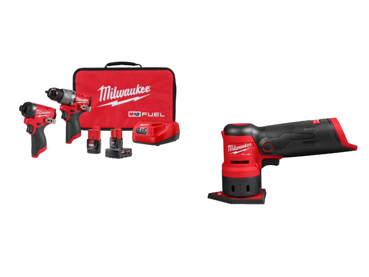 Milwaukee 3497-22BS M12 FUEL 12V 2-Tool Combo Kit w/ M12 Detail Sander ...