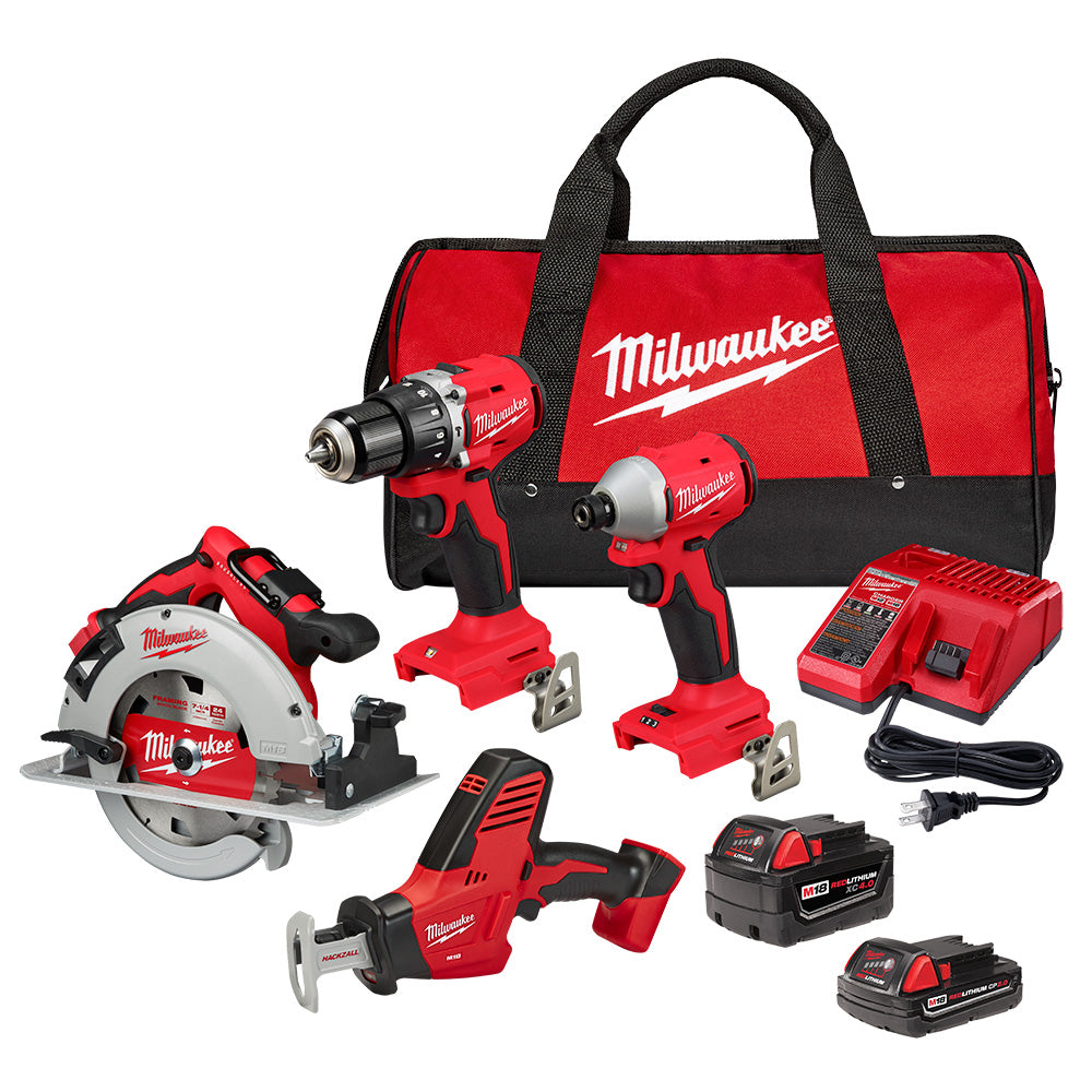 Milwaukee 3693-24CX M18 18V Cordless Tool Combo Kit w/ Battery