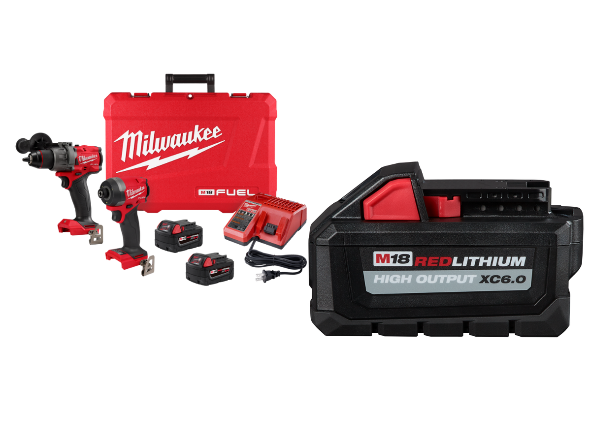 Milwaukee 3697-22x6 M18 FUEL 18V 2-Tool Combo Kit w/ 6AH Battery – MaxTool