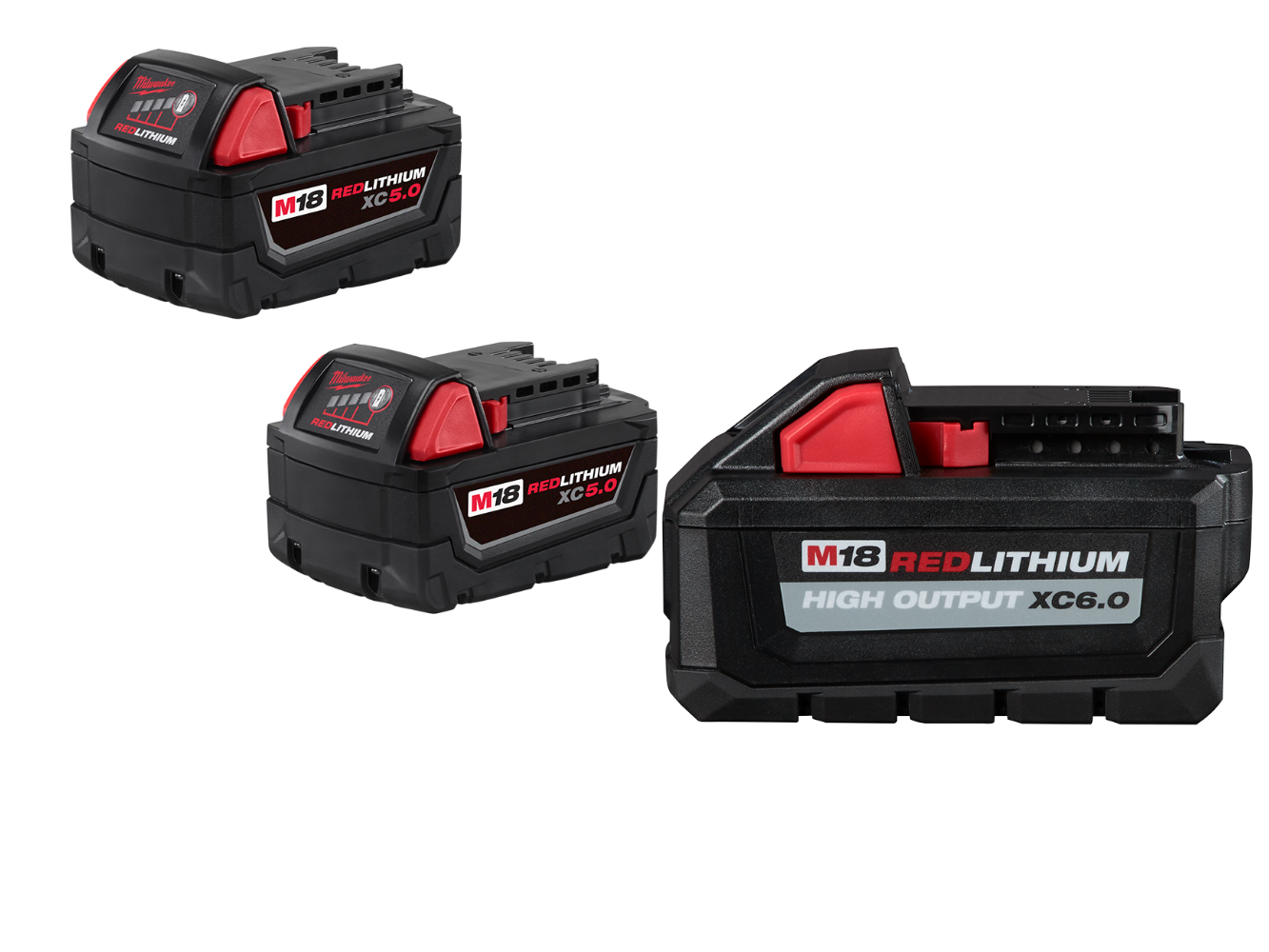 Milwaukee 48-11-1865x6 M18 6AH Battery w/ 2 - 5AH Lithium Ion