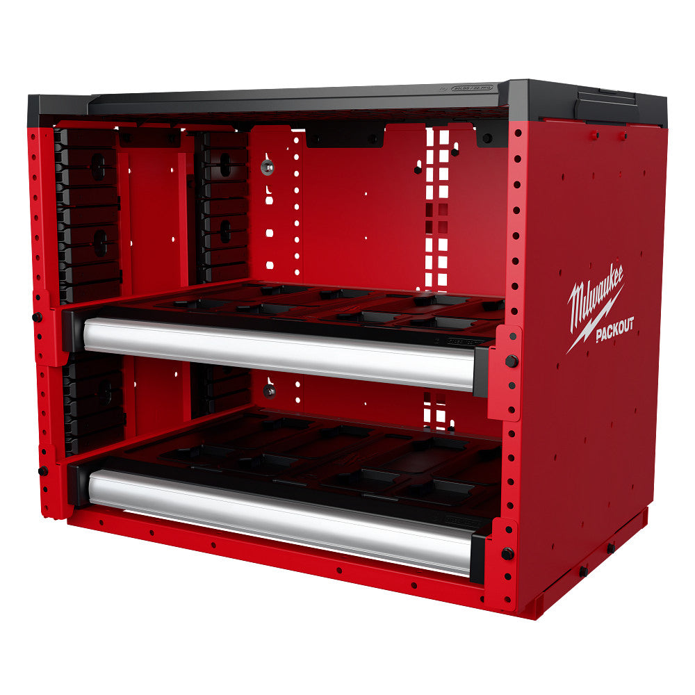Milwaukee 48-21-8000 PACKOUT Modular Storage System Rack w/ Sliding Dr ...