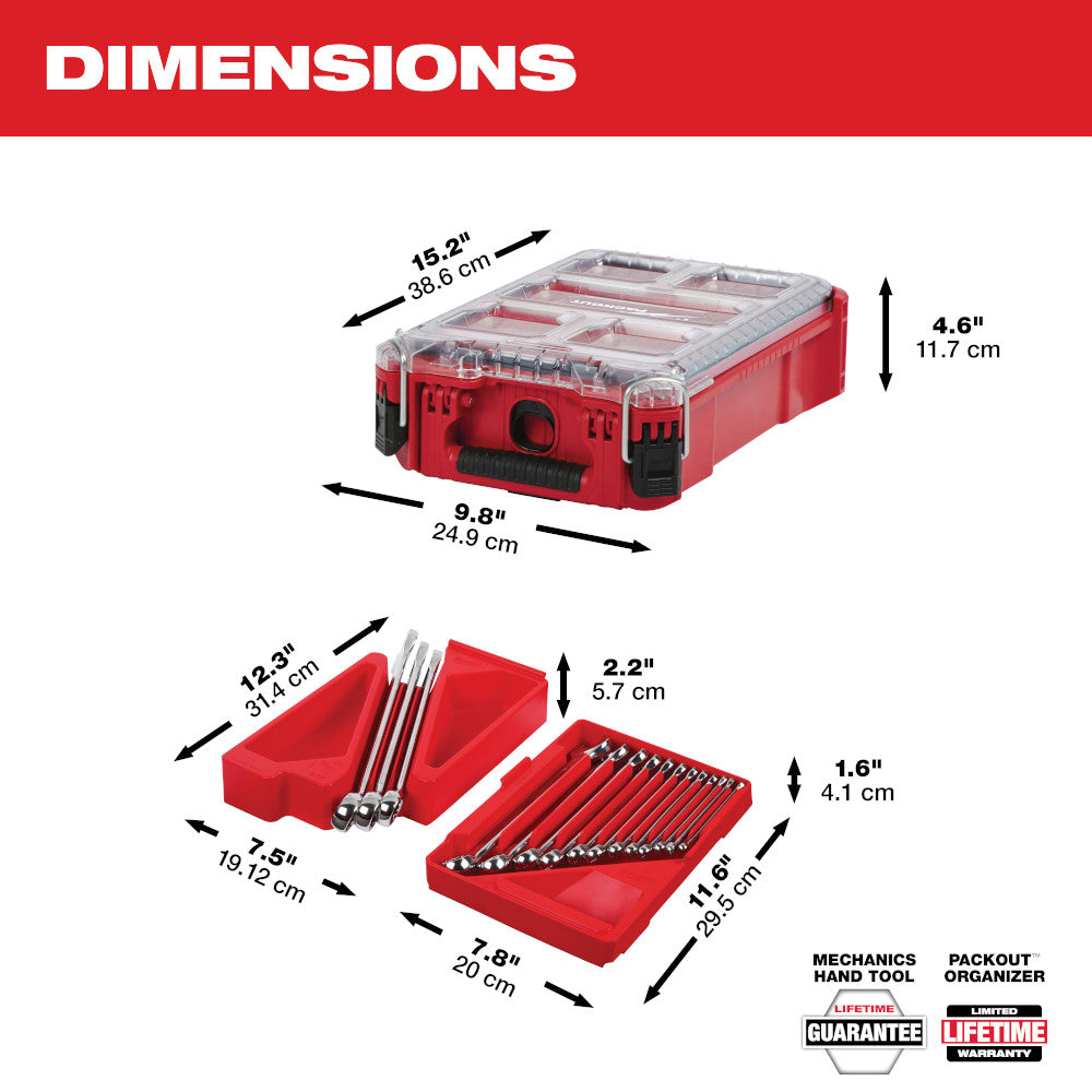 Milwaukee 48-22-9484 15pc SAE Combination Wrench Set with PACKOUT