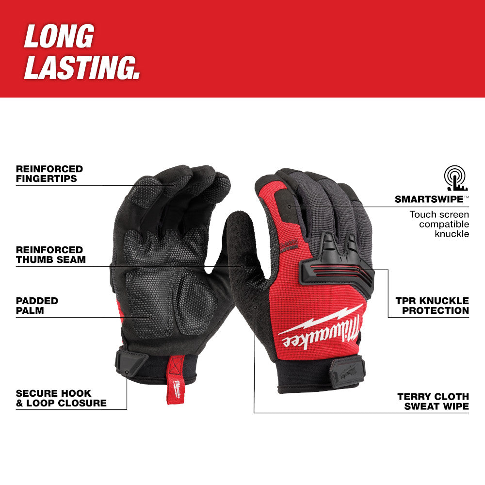 milwaukee gardening gloves Milwaukee 48-73-8533 Wrecking Work Gloves XL w/ TPR Knuckle Protection – MaxTool
