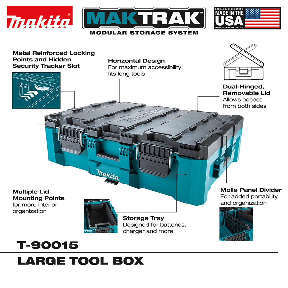 Makita T-90015 MAKTRAK Large Tool Box w/ 100 lbs Capacity – MaxTool