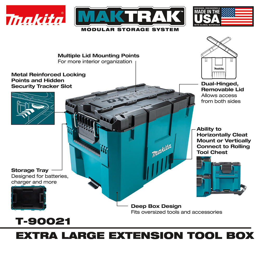 Makita T-90021 MAKTRAK Extra Large Extension Tool Box w/ 100 lbs