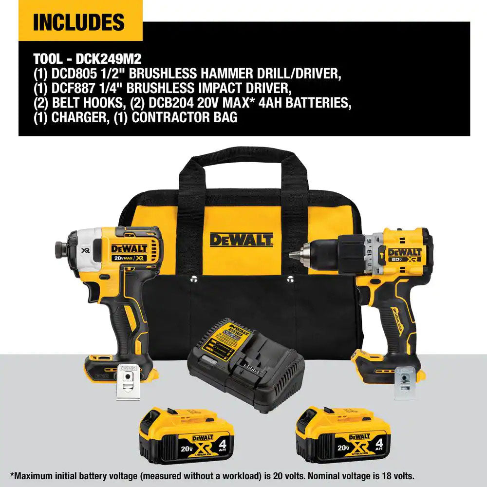 DeWalt 20-Volt Max Cordless Drill/Impact Combo Kit 2-Tool with 2 20-Volt 1.3Ah Batteries Charger u0026 Drywall Cut-Out Tool