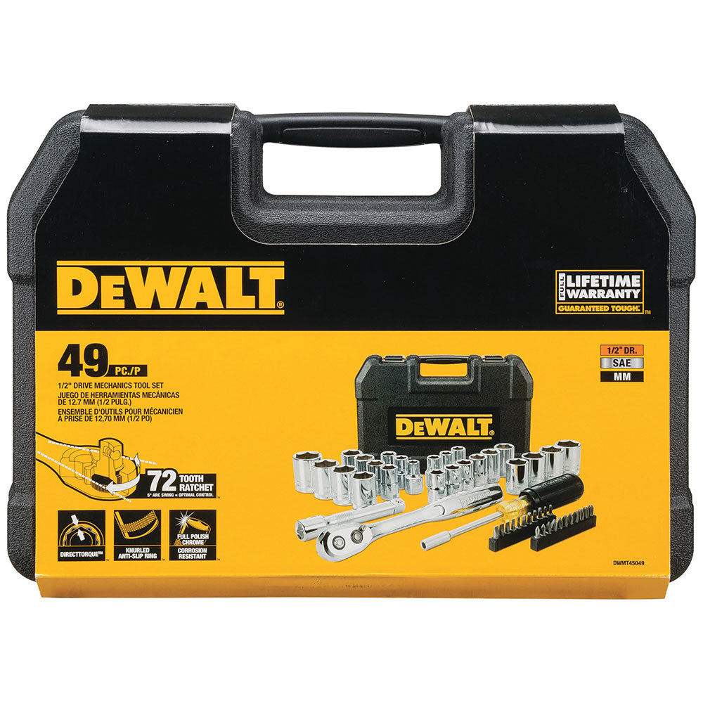 DeWALT DWMT45049 1/2'' Mechanics Nano Bit Tool Set, Polished