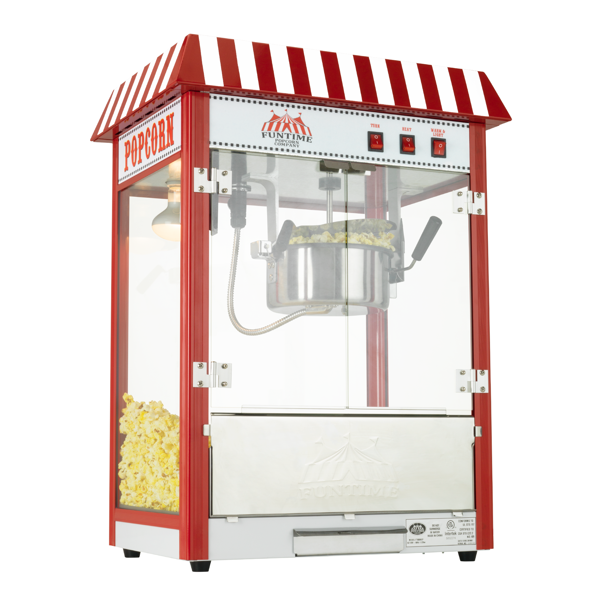 Funtime Carnival Style 8oz Hot Oil Popcorn Machine (Black)