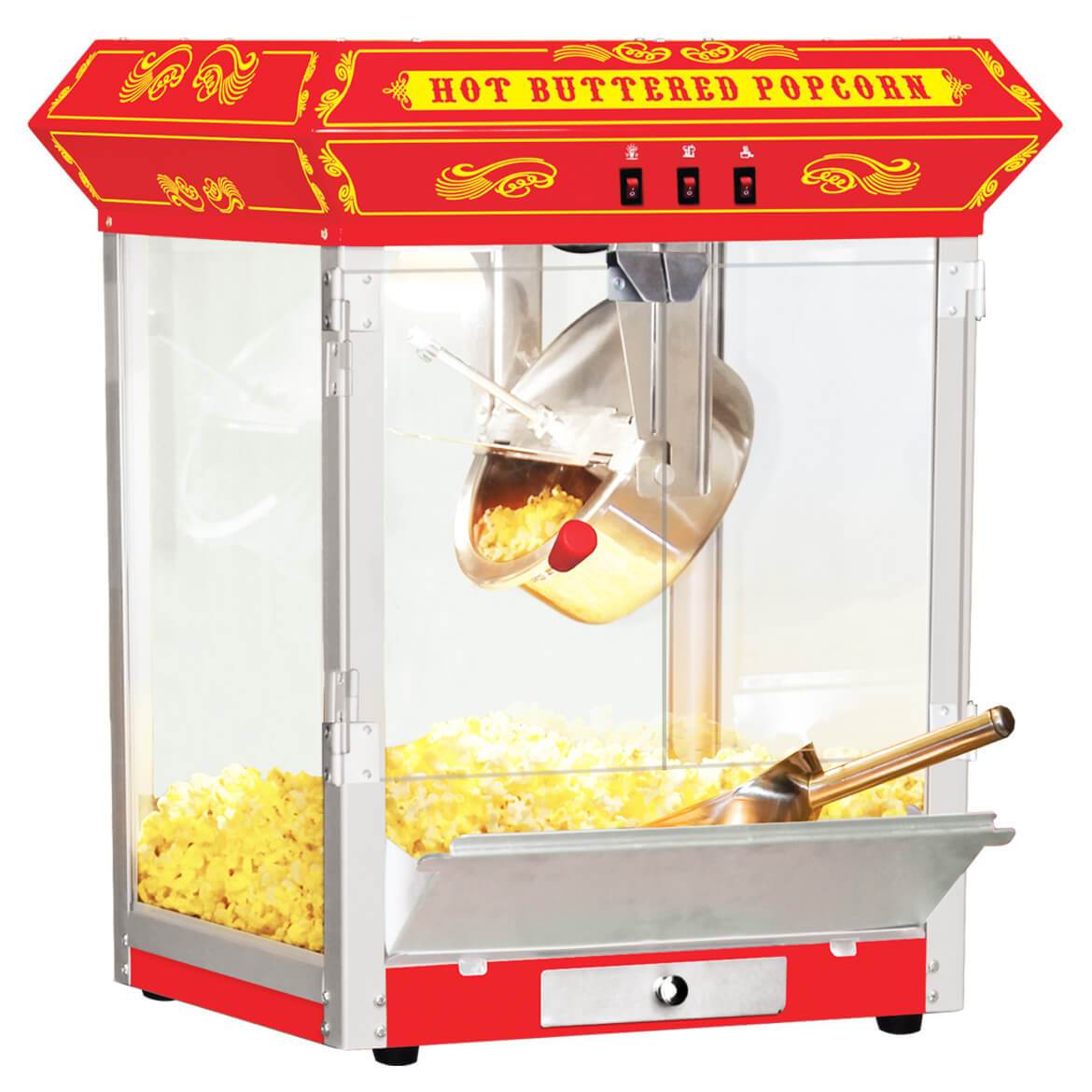 Fun Popcorn Maker FunTime FT825CR 8oz Red Bar Table Top Popcorn Popper Maker Machine ...