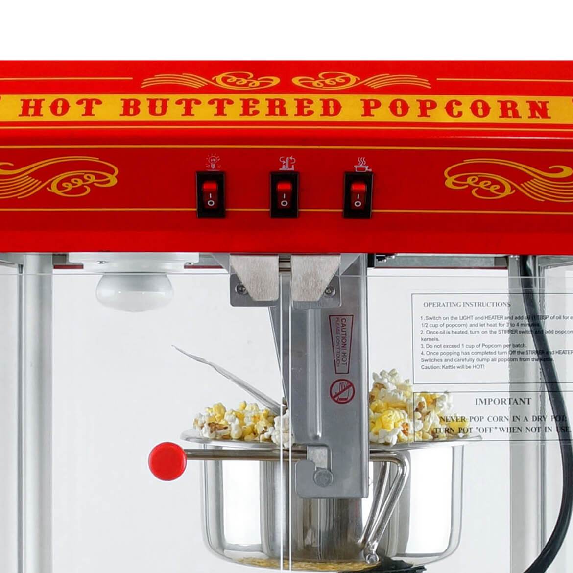 Fun Popcorn Maker FunTime FT825CR 8oz Red Bar Table Top Popcorn Popper Maker Machine ...