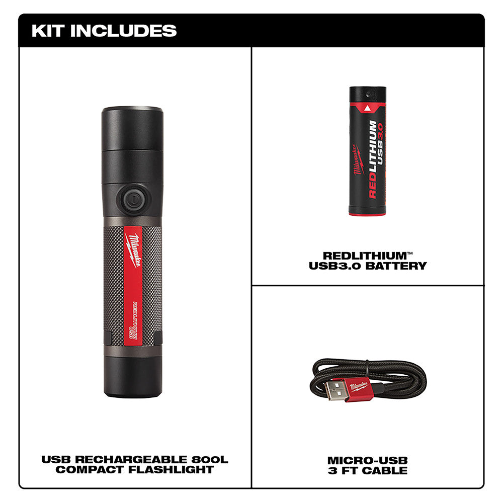 Milwaukee 2160-21 800 Lumen USB Rechargeable LED Twist Focus Flashligh – MaxTool Milwaukee 2160-21 800 Lumen USB Rechargeable LED Twist Focus Flashligh – MaxTool