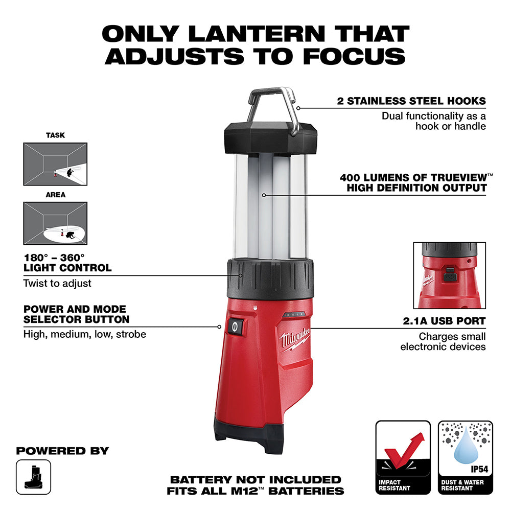 Milwaukee 2362-20 M12 12V Led Lantern/Flood Light