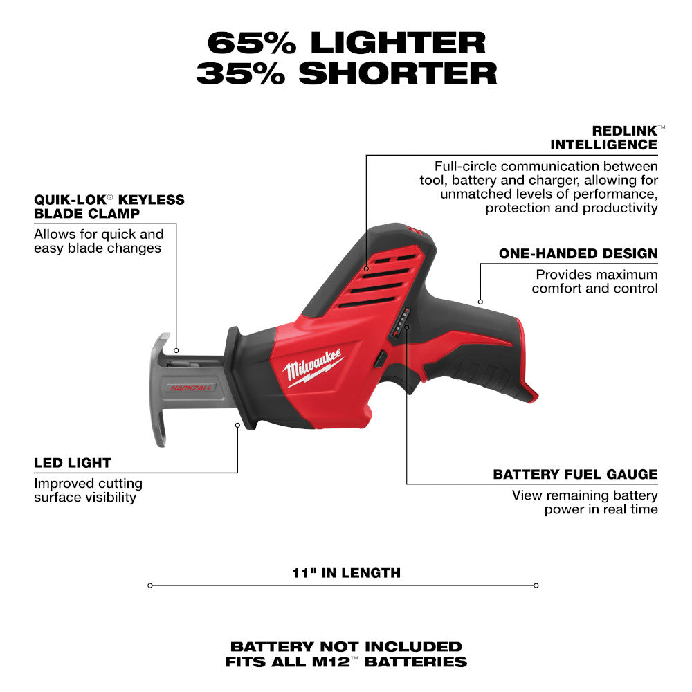 Milwaukee 2420-20 M12 12V HACKZALL Reciprocating Saw Bare Tool