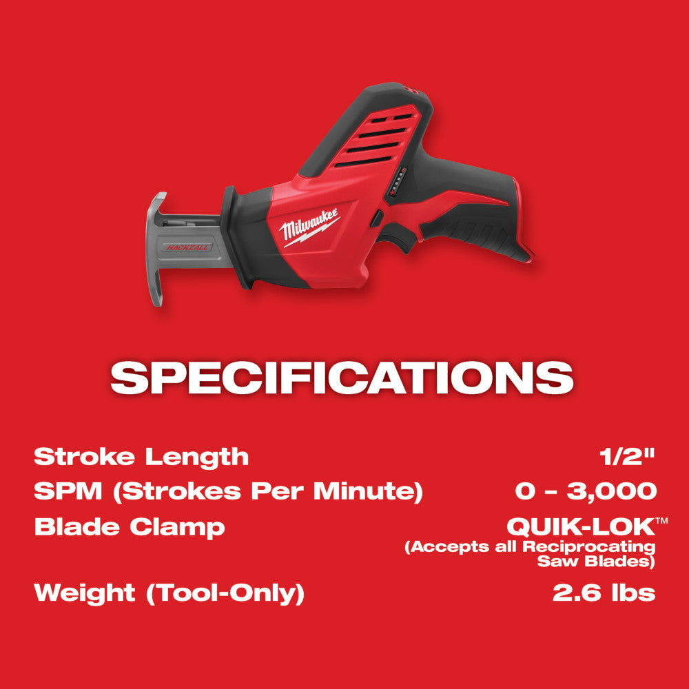 milwaukee cordless reciprocating saw 2420-20 dont run but flashlight blinks Milwaukee 2420-20 M12 12V HACKZALL Reciprocating Saw