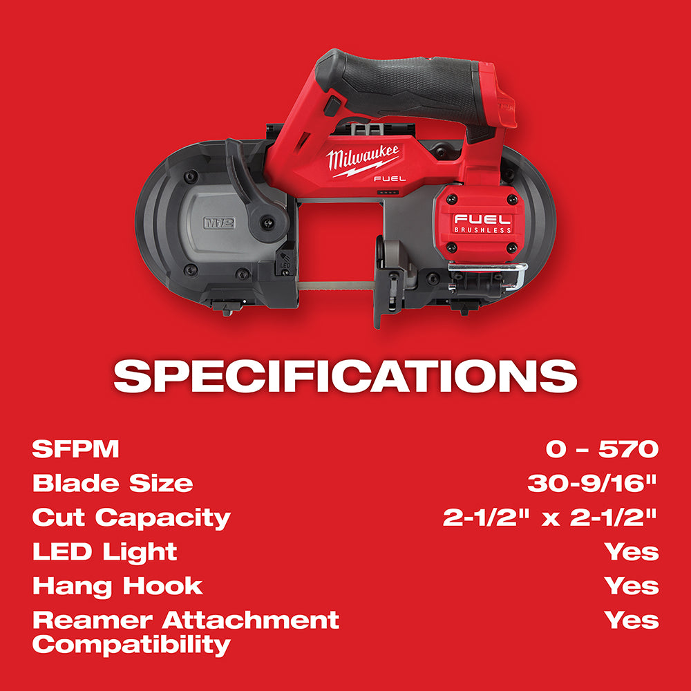 Milwaukee 2529-20 M12 FUEL 12V Cordless Li-Ion Compact Band Saw