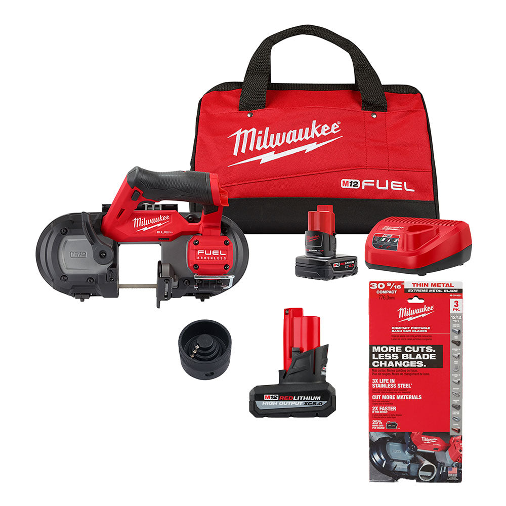 Milwaukee 2529-21XCB M12 FUEL 12V Compact Band Saw Kit w/Blades