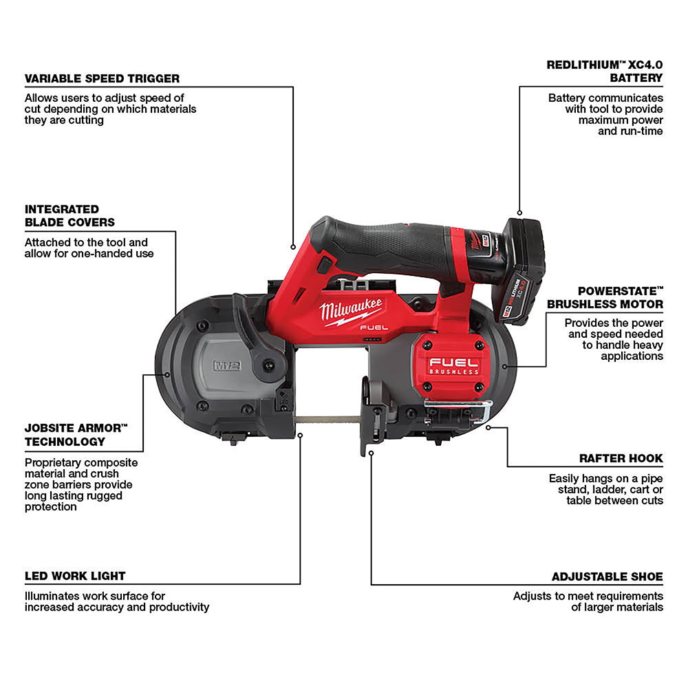Milwaukee 2529-21XCB M12 FUEL 12V Compact Band Saw Kit w/Blades