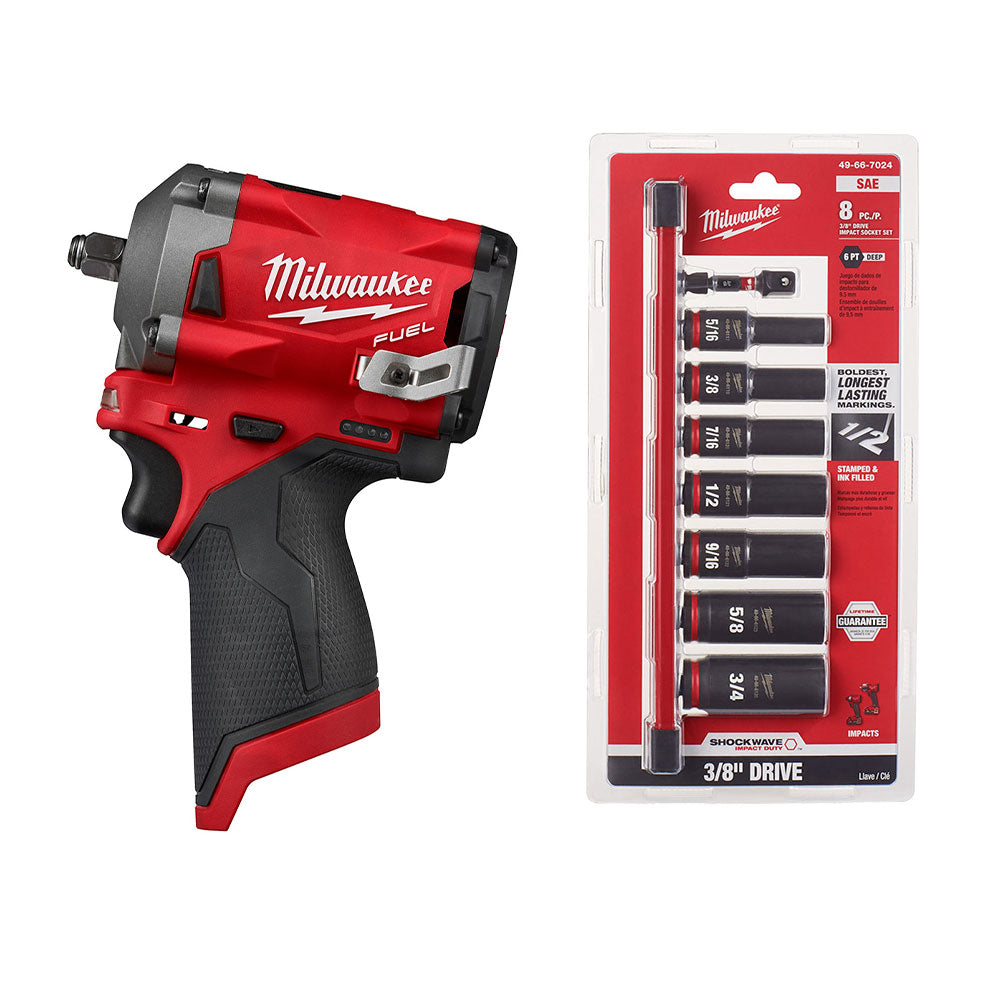 Milwaukee 2 PC M18 FUEL Auto Kit - 1/2 Impact Wrench and 3/8 Impact Wrench