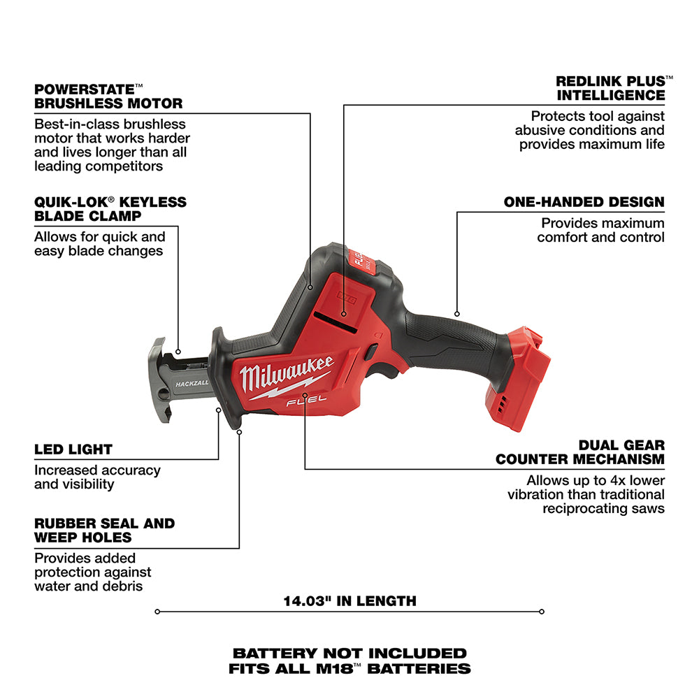 ミルミルページ Milwaukee 2719-20 M18 FUEL 18V 7/8-Inch Cordless Hackzall - Bare