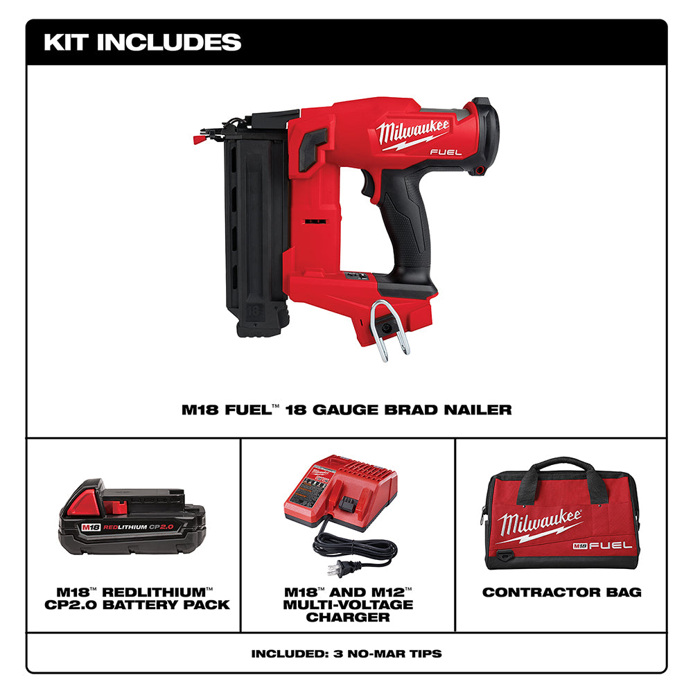 Milwaukee 2746-21Ct M18 FUEL 18V 18 Gauge Brad Nailer Kit – MaxTool