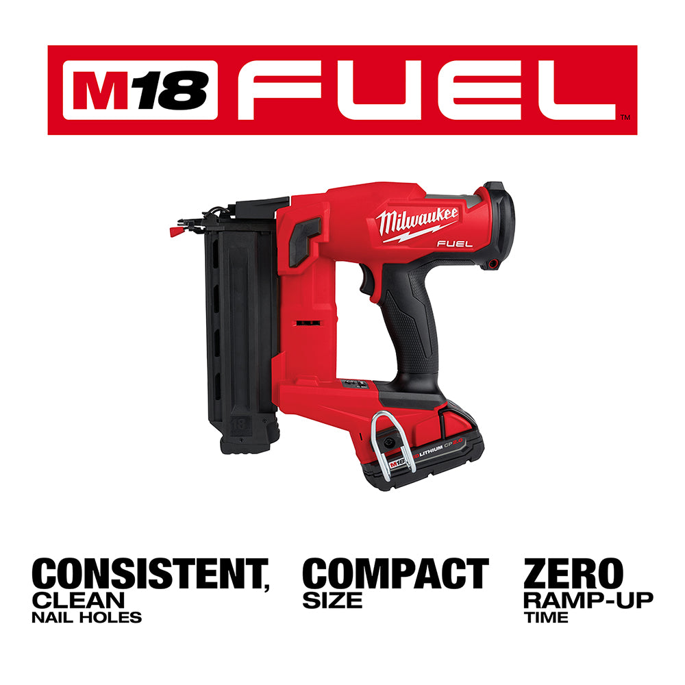 Milwaukee 2746-21Ct M18 FUEL 18V 18 Gauge Brad Nailer Kit – MaxTool