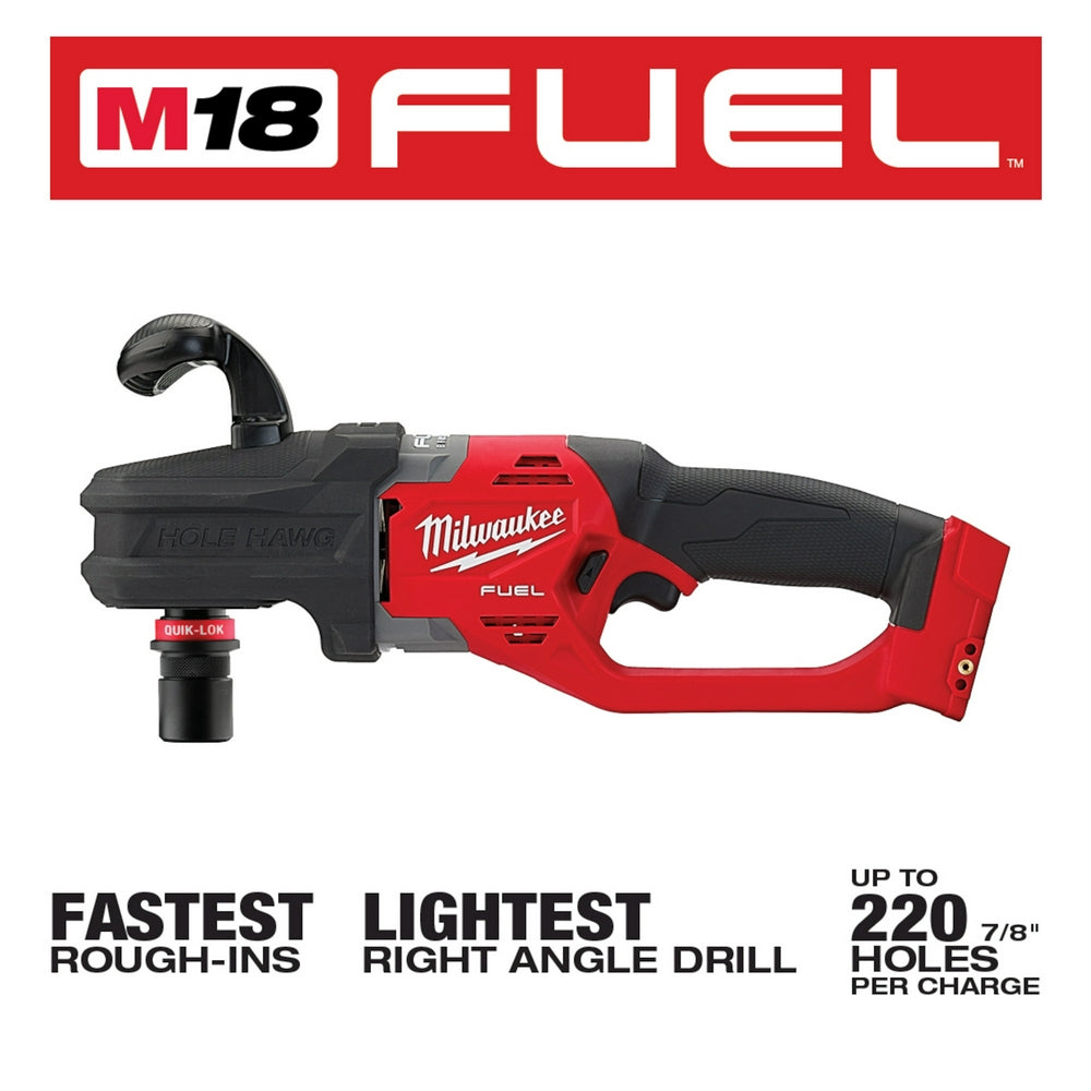 Milwaukee 2808-20 M18 FUEL HOLE HAWG Right Angle Drill w/ QUIK-LOK