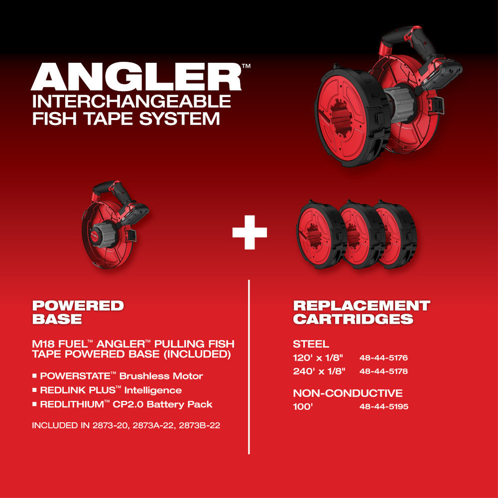 Milwaukee 2873-20S240 M18 FUEL 18V Angler Pulling Fish Tape w/ 240