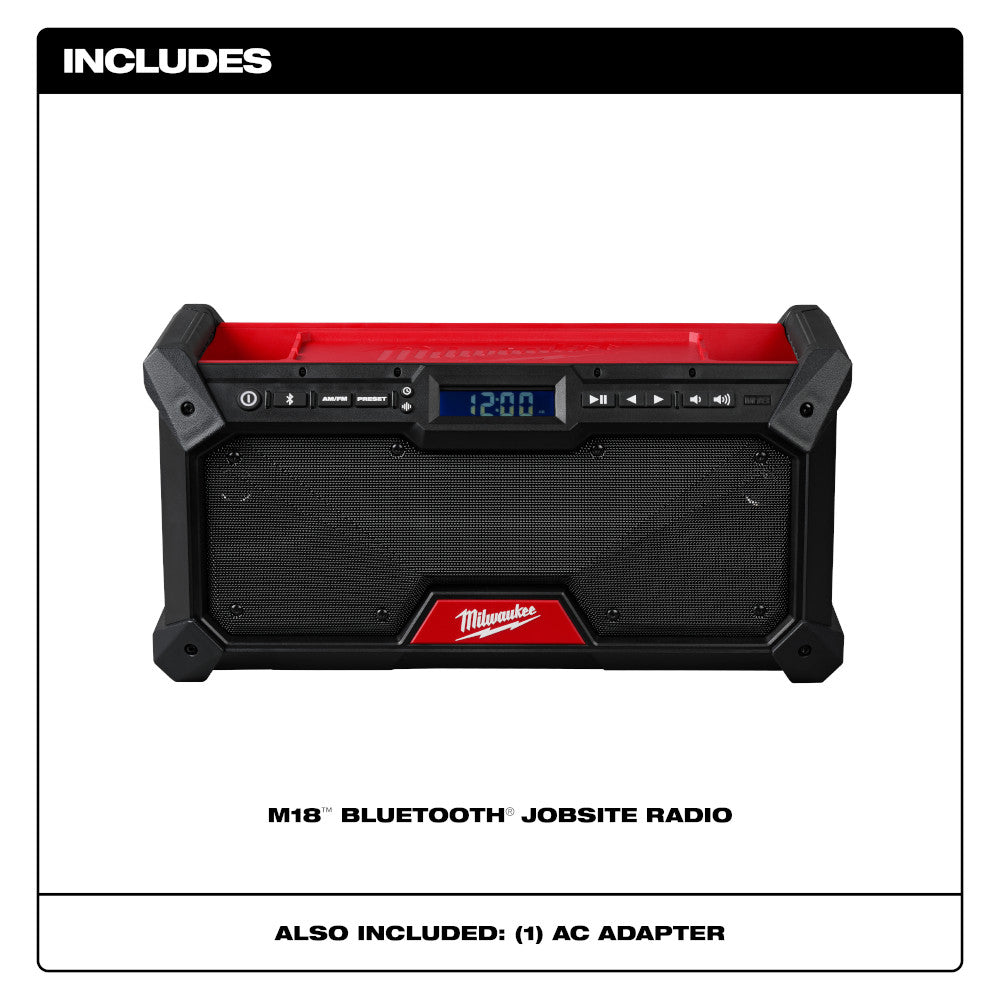 Radio da cantiere a batteria/corrente Milwaukee M18 sintonizzatore DAB Radio da cantiere a batteria/corrente Milwaukee M18 sintonizzatore DAB
