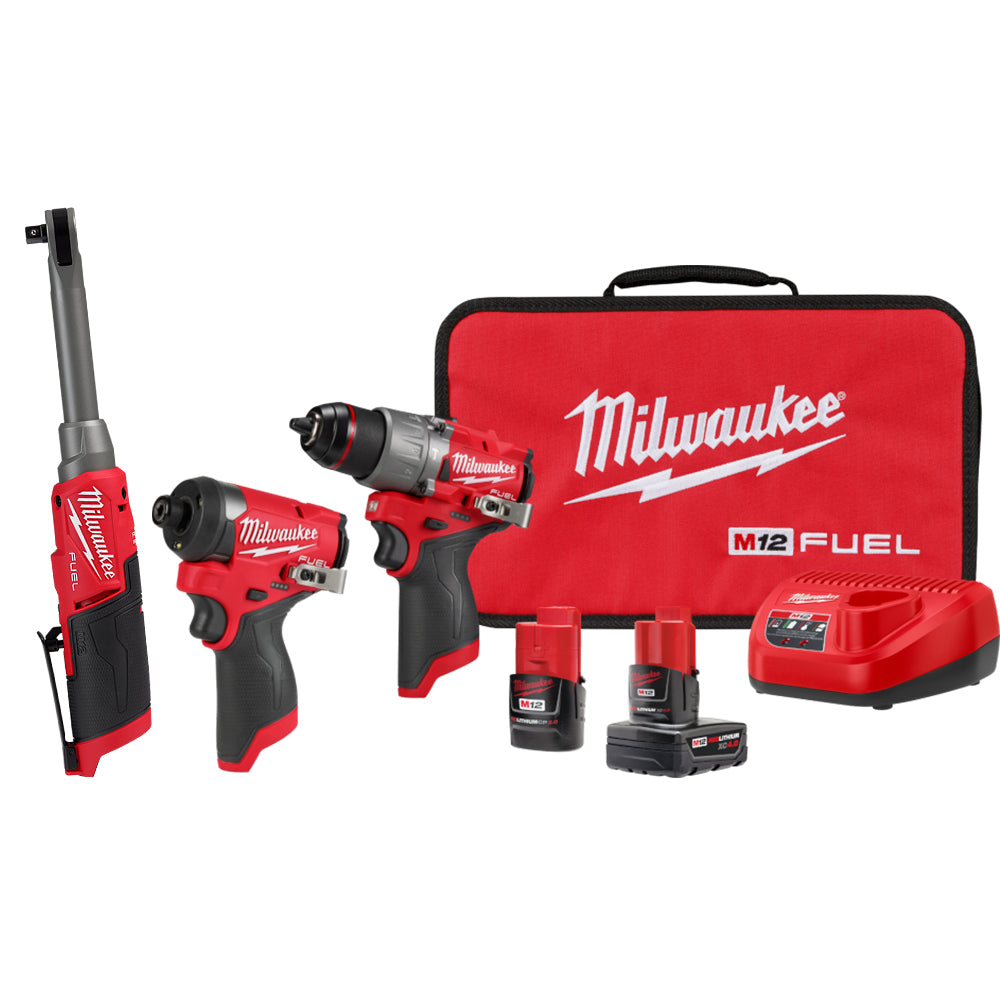 milwaukee 2482-22 12-volt cordless lithium-ion screwdriver flashlight combo kit 3497-22RAT M12 FUEL 12V 2 Tool w/ 3/8