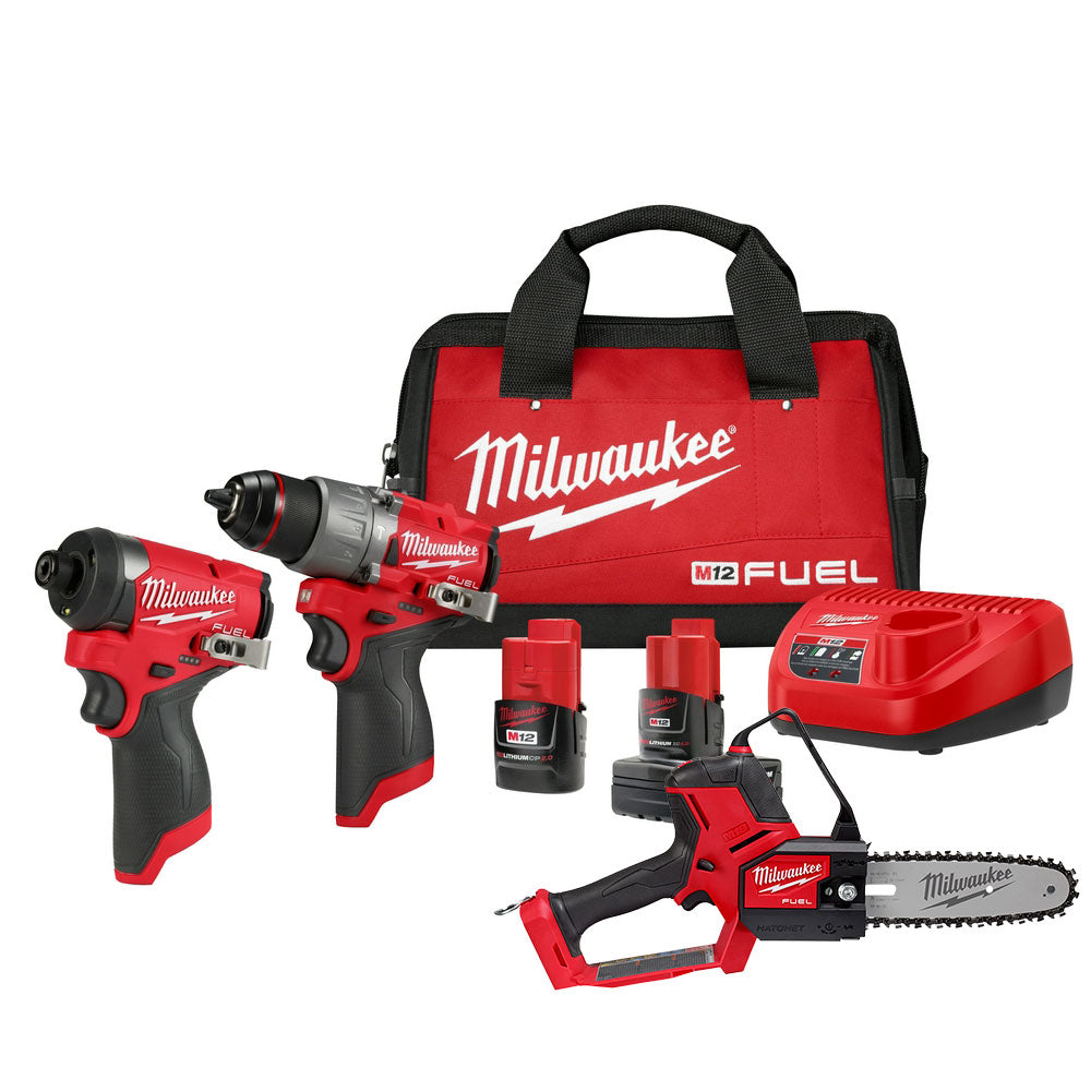 Milwaukee 369722HT M18 FUEL 18V 3 Tool Combo Drill/Driver/ Pruning Sa