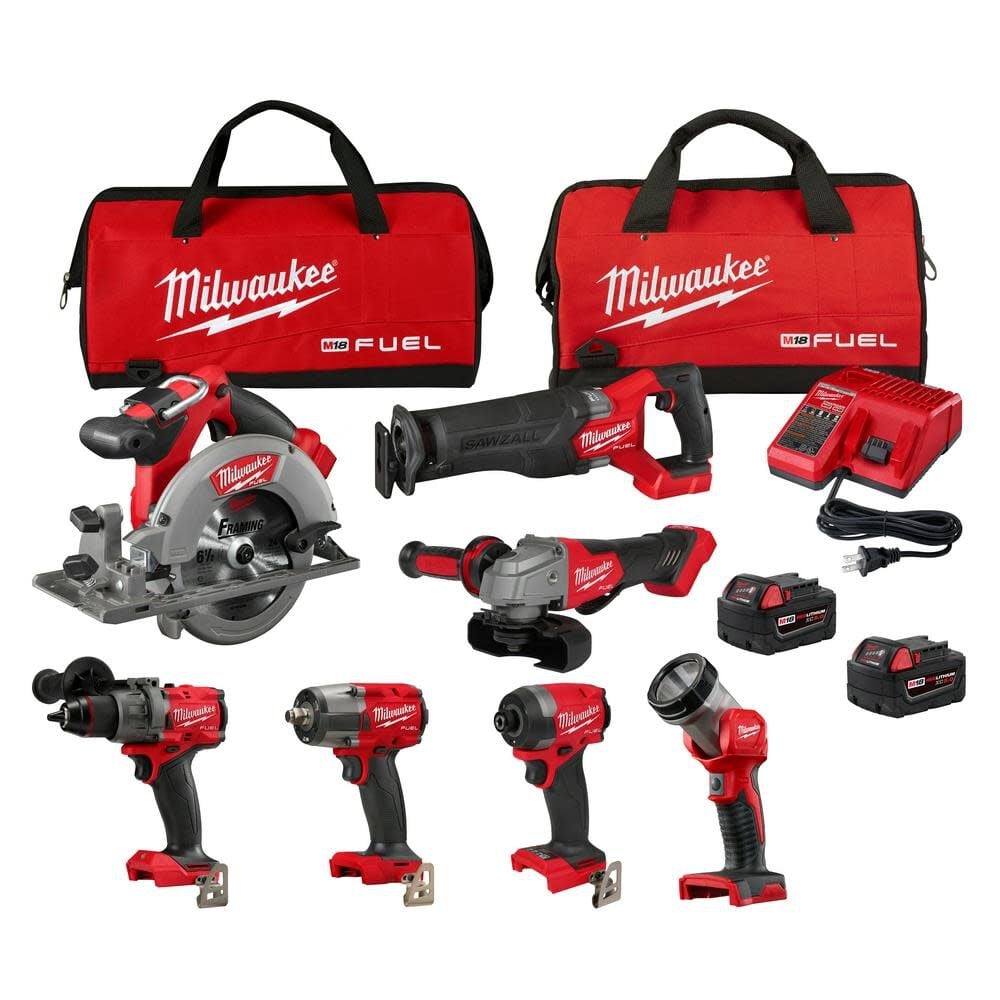 Milwaukee 3697-27 M18 FUEL 18V 7 Tool Cordless Lithium-Ion Combo Kit ...