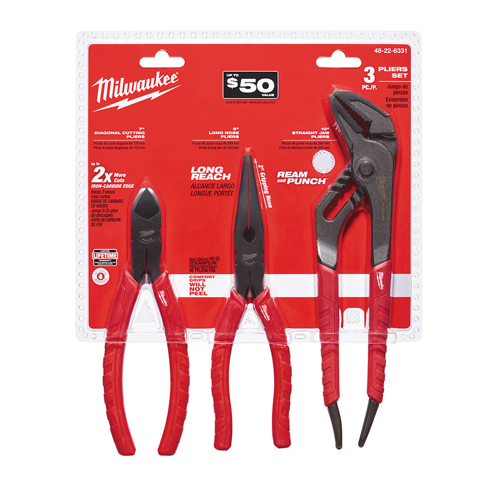 Milwaukee 48-22-6331 Comfort Grip Pliers Kit - 3 PC – MaxTool