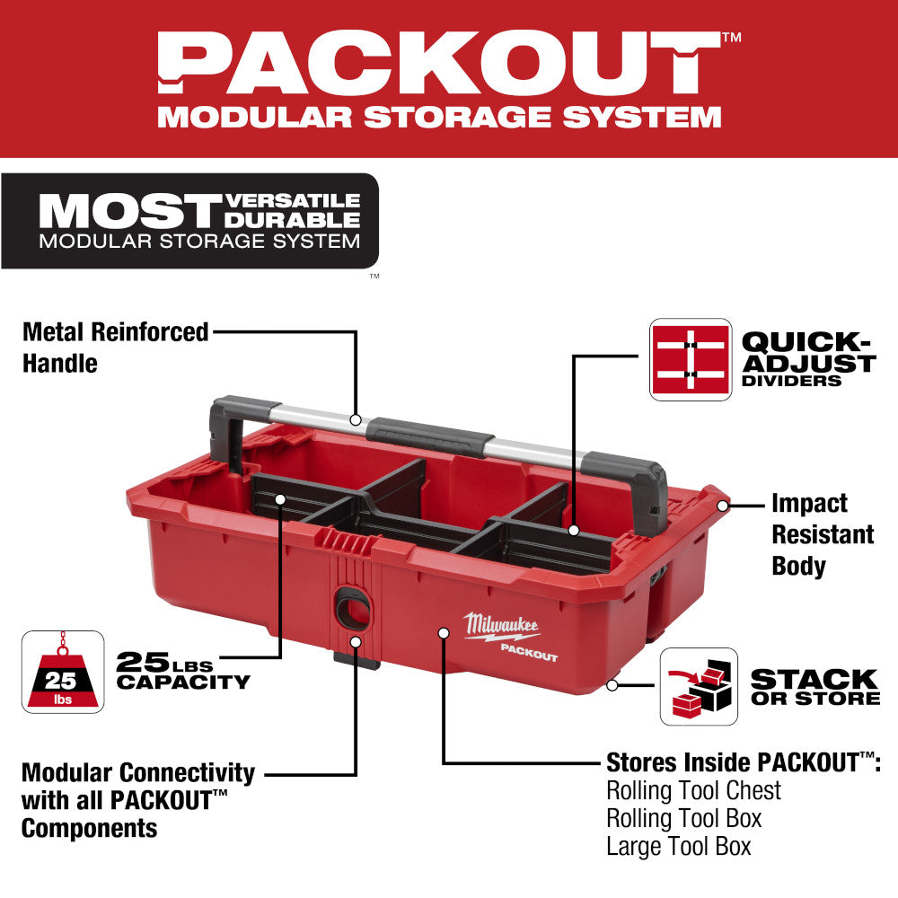 Milwaukee PACKOUT Tool Tray 48-22-8045, 25 lb Capacity (3 Pack Milwaukee PACKOUT Tool Tray 48-22-8045, 25 lb Capacity (3 Pack