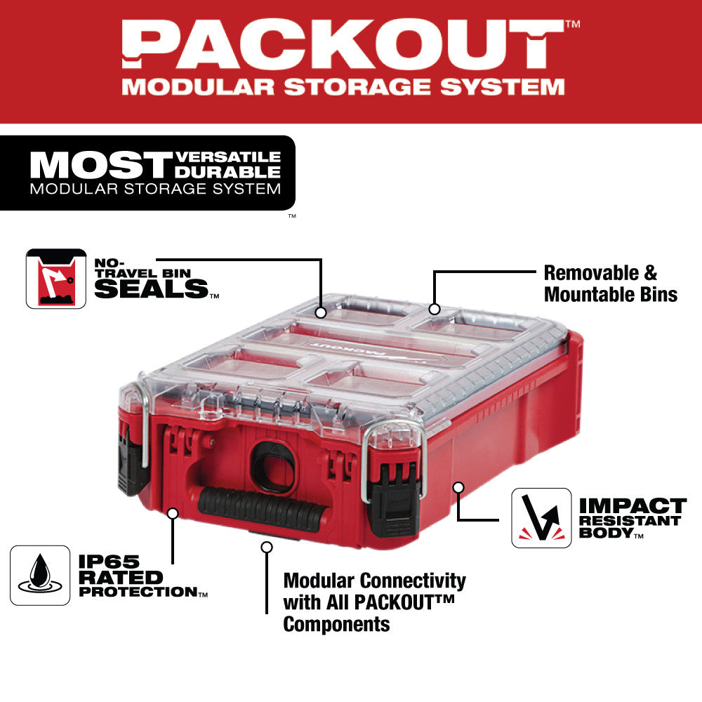 thumbnail image 2 of Milwaukee Packout Compact Organizer – 5-Bin, Impact Resistant (48-22-8435) 2 of 4