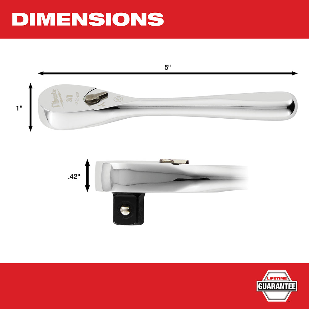 Milwaukee 48-22-9036 3/8" Drive 5" Ratchet Chrome Plated W - Foto 7